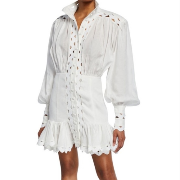 SOLD ♥️ ZIMMERMANN Ninety-Six Wave-Trim Mini Dress - Picture 3 of 8